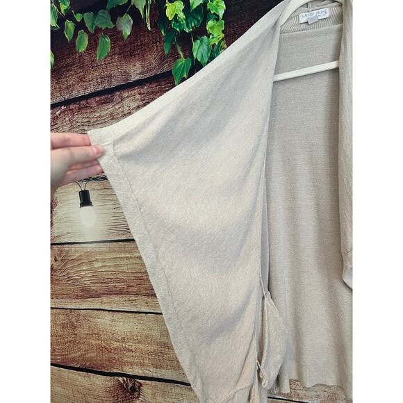 Barefoot Dreams CozyChic Ultra Light Hi Lo Cardigan Shawl Pointelle Sweater L/XL - Picture 4 of 14